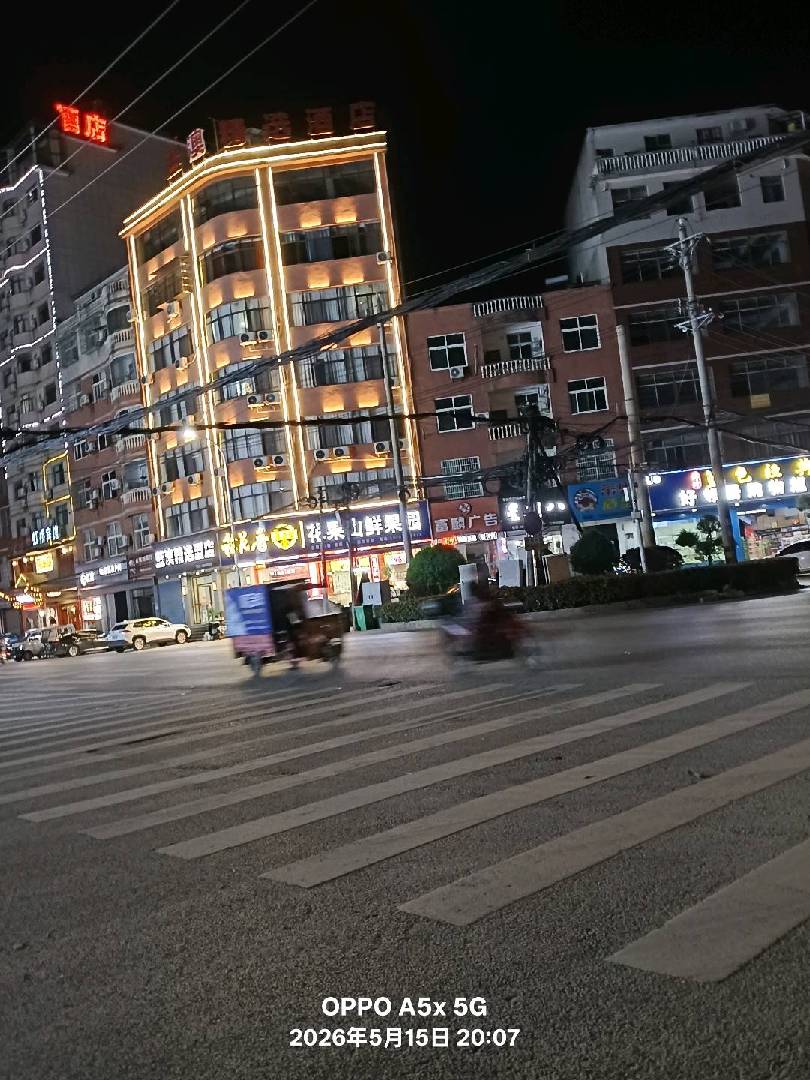 霓虹灯下不夜城，空空荡荡无闲人。饭后散步身康健，七十也在路上 图片